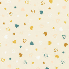 Cozy Cotton Flannel - Hearts Natural Yardage