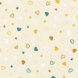 Cozy Cotton Flannel - Hearts Natural Yardage
