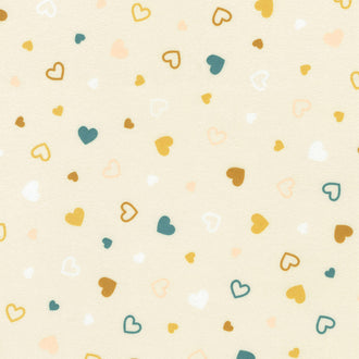 Cozy Cotton Flannel - Hearts Natural Yardage