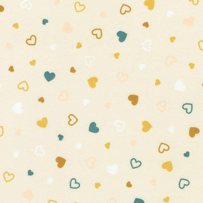 Cozy Cotton Flannel - Hearts Natural Yardage
