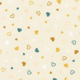 Cozy Cotton Flannel - Hearts Natural Yardage