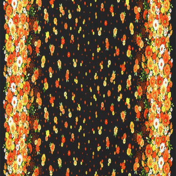Cascading Flowers - Black Yardage