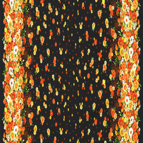 Cascading Flowers - Black Yardage