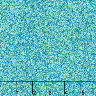 Crayon Swirls - Happy Swirls Turquoise Yardage