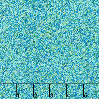 Crayon Swirls - Happy Swirls Turquoise Yardage