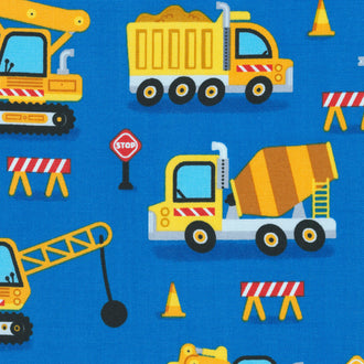 Construction Crew - Trucks Royal Yardage