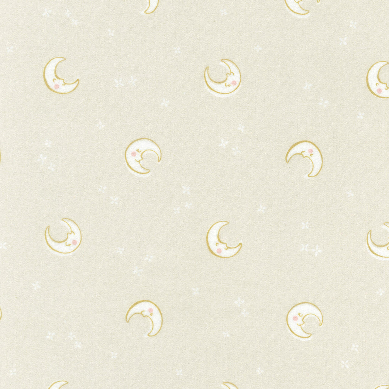 Cozy Cotton Flannel Over the Moon - Tossed Moons Natural Yardage