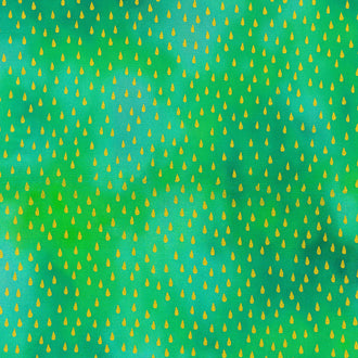 Chromaticity - Raindrops Jade Metallic Yardage