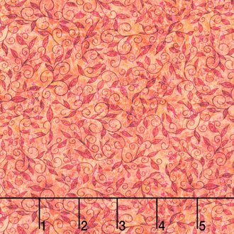 Calixta - Vines Coral Yardage