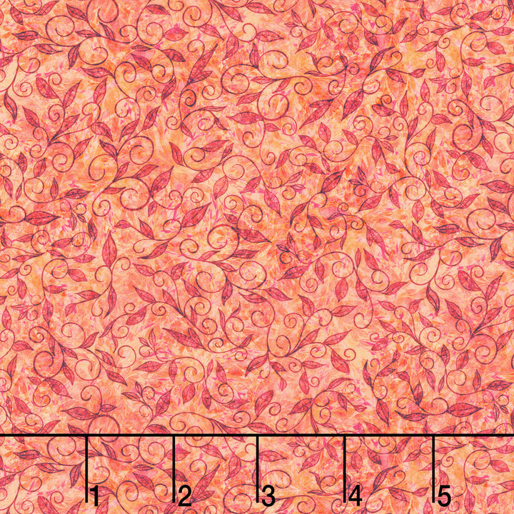 Calixta - Vines Coral Yardage
