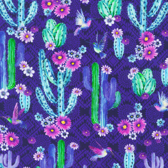 Desert Blooms - Cacti Iris Yardage