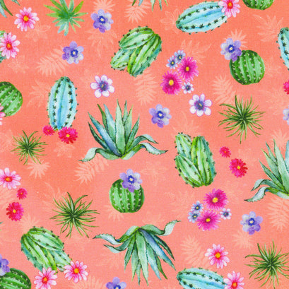Desert Blooms - Small Cactus Coral Yardage