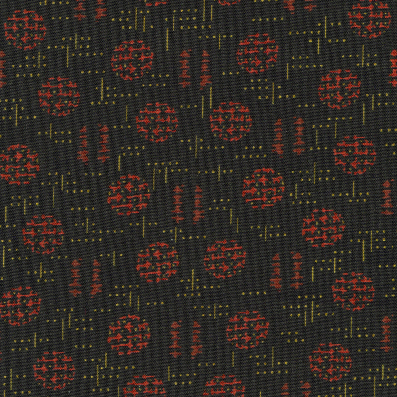 Dakota Threads Wide - Circles and Dots Black Yardage