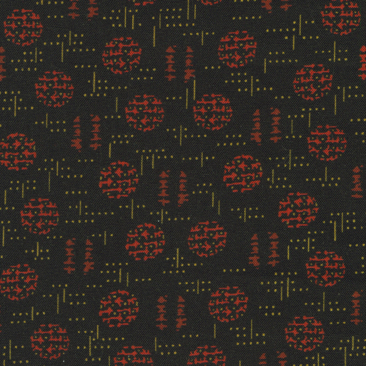 Dakota Threads Wide - Circles and Dots Black Yardage