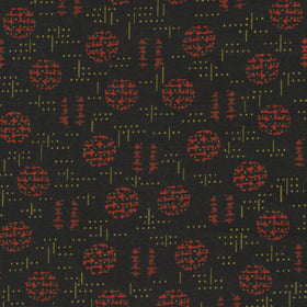 Dakota Threads Wide - Circles and Dots Black Yardage