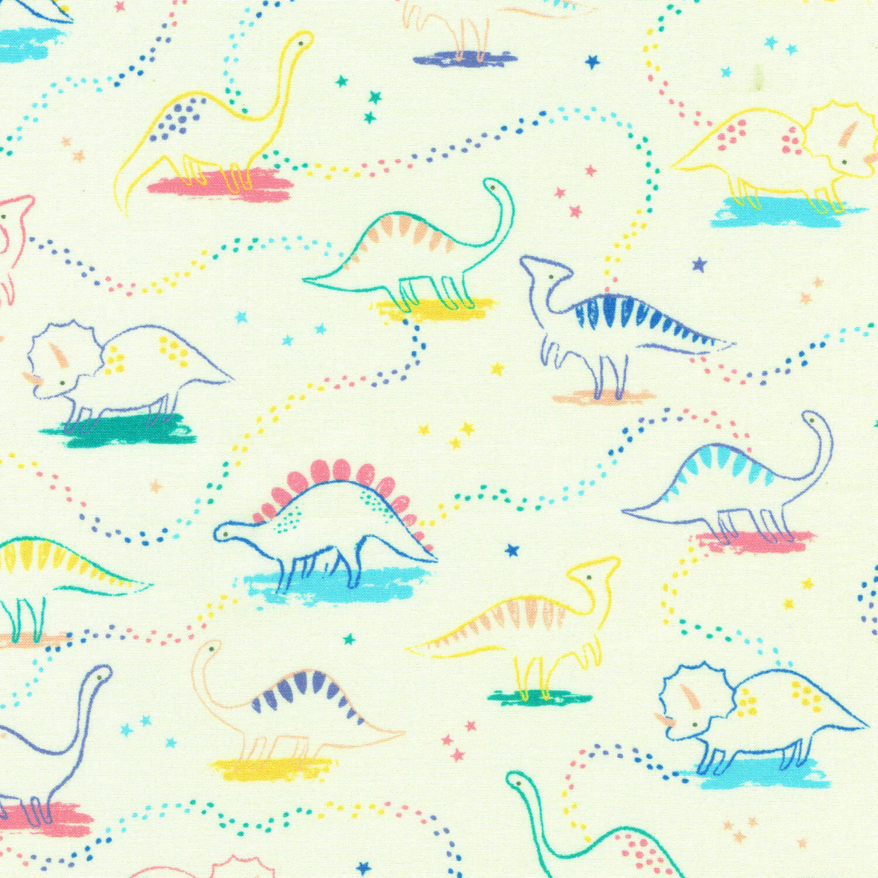 Dino Darlings - Eggshell Yardage