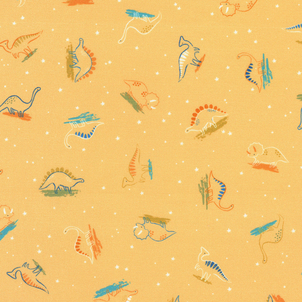 Dino Darlings - Apricot Yardage