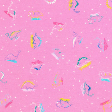 Dino Darlings - Candy Pink Yardage