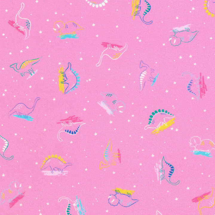 Dino Darlings - Candy Pink Yardage