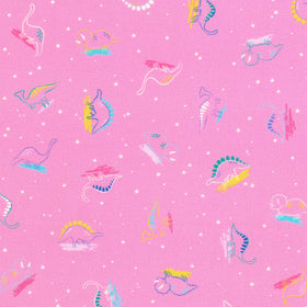 Dino Darlings - Candy Pink Yardage