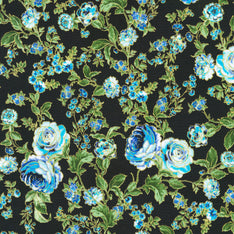 Decadent Garden - Petals and Stems Navy MetallicYardage