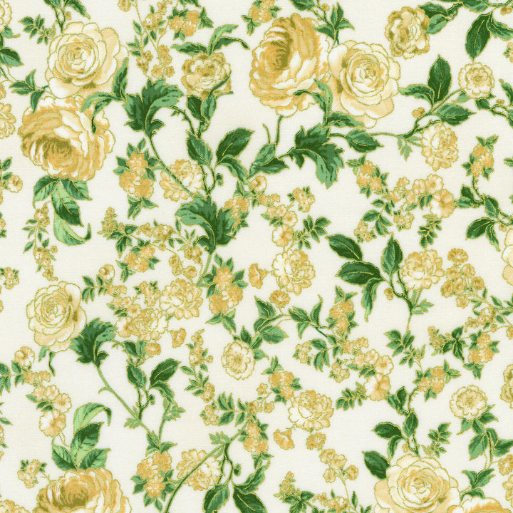 Decadent Garden - Roses Cream Yardage