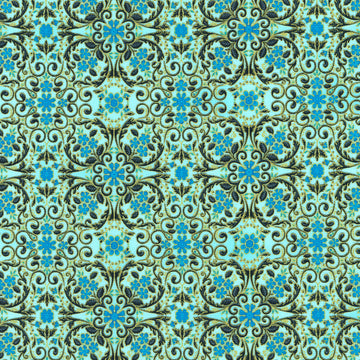 Decadent Garden - Tiles Aqua Yardage