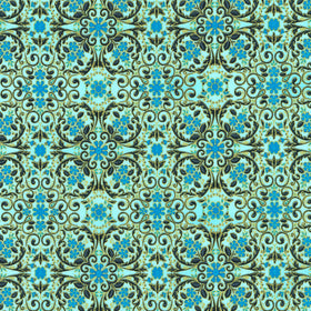 Decadent Garden - Tiles Aqua Yardage