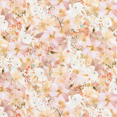 Deer Wilds - Delicate Bunnies Pearl Yardage