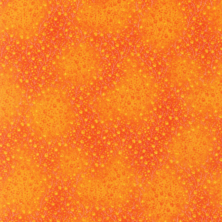Fusions 4 - Floral Texture Orange Yardage