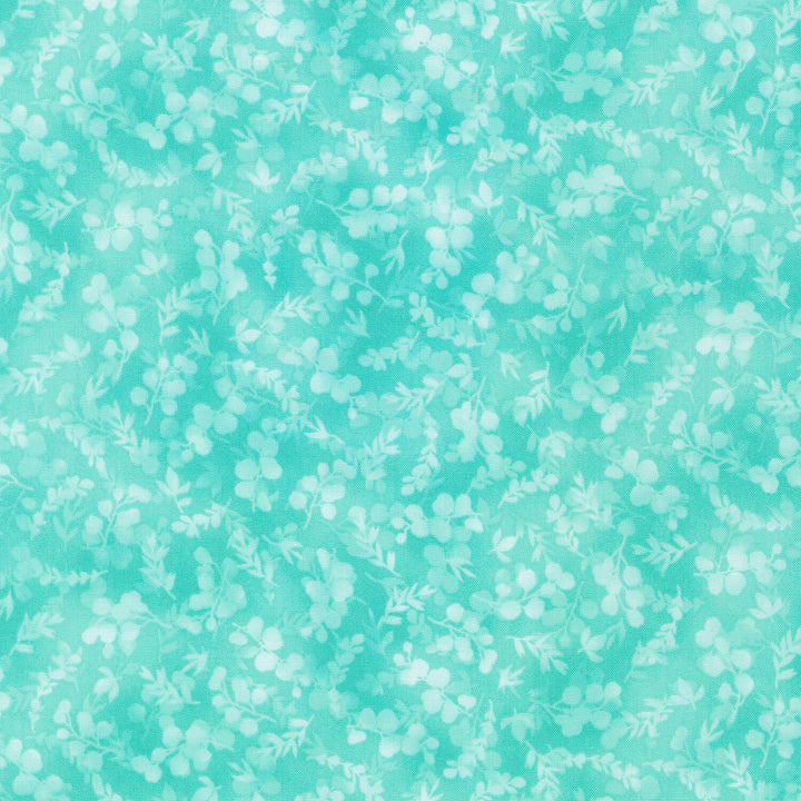 Fusions - Shadow Petals Aqua Yardage