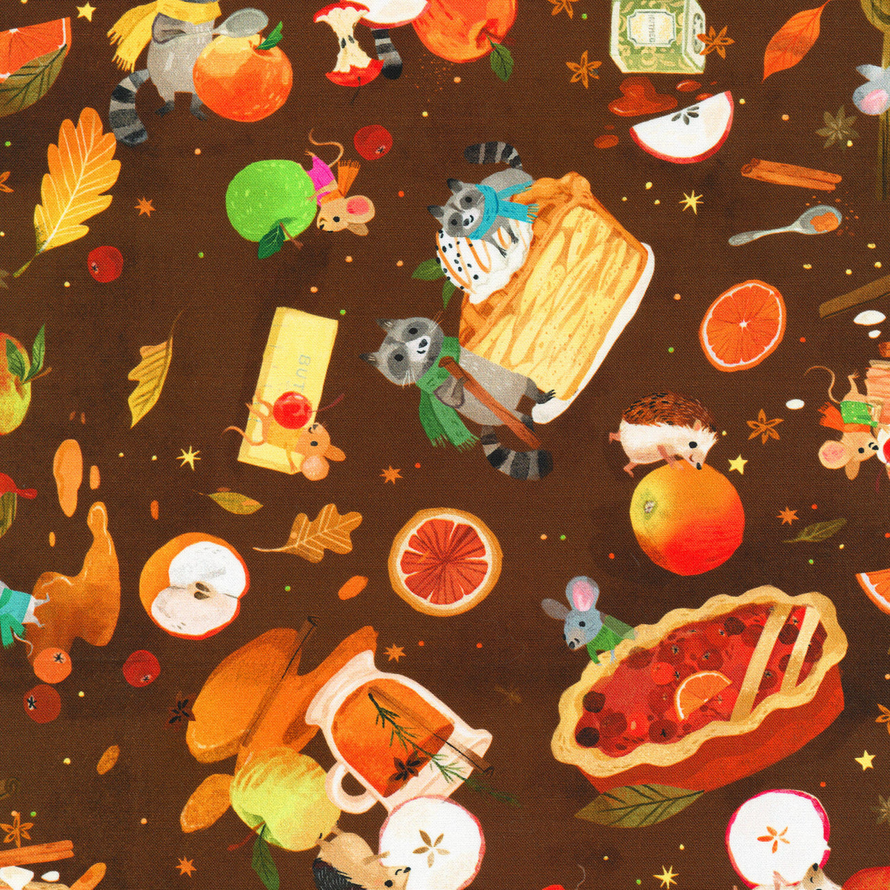 Forest Feast - Animal Party Roasted Pecan Yardage