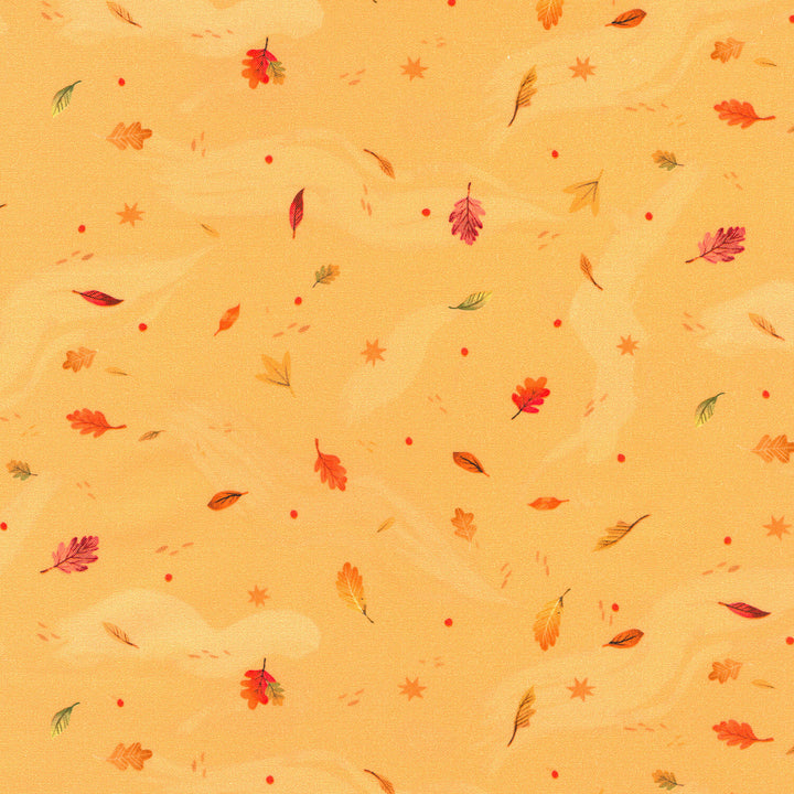 Forest Feast - Tossed Leaves Sunshine Yardage