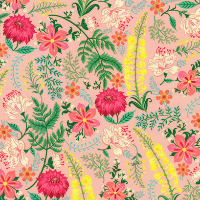Faraway Florals - Floral Peach Yardage