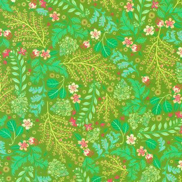 Faraway Florals - Vines Moss Yardage