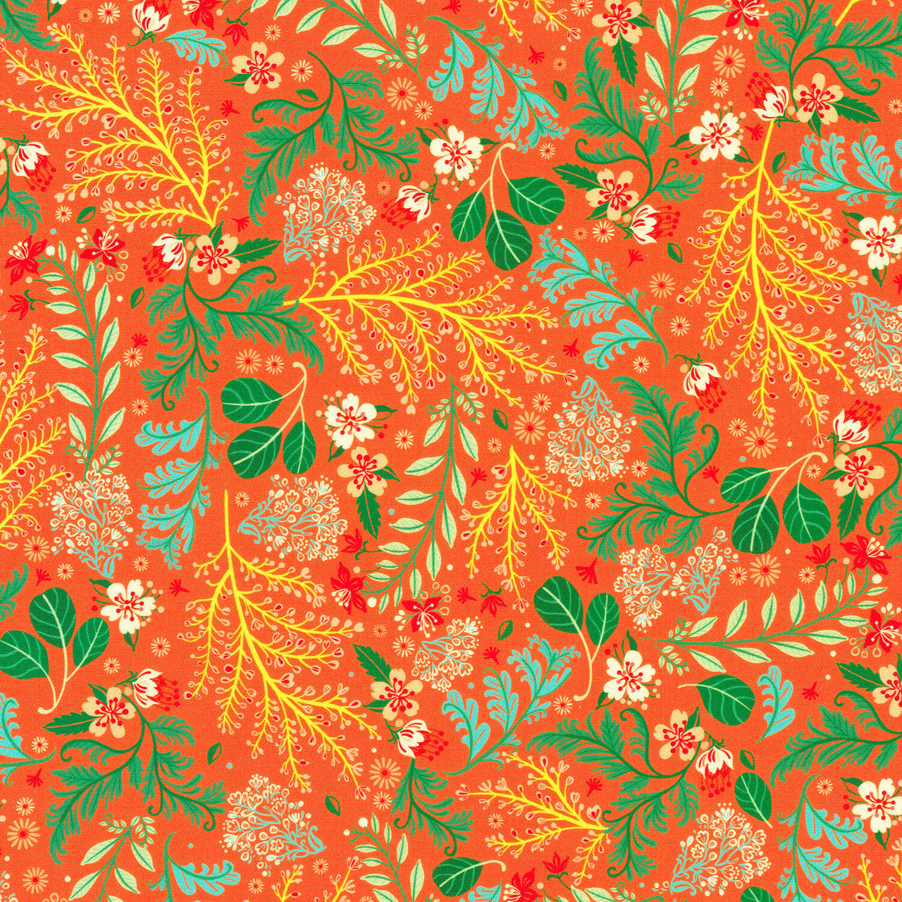 Faraway Florals - Tangerine Yardage