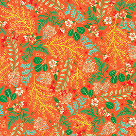 Faraway Florals - Tangerine Yardage