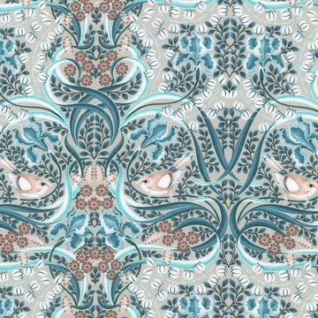 Feathers And Flora - Elaborate Floral Sand Yardage