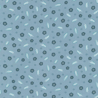 Feathers And Flora - Small Flowers Blue Yardage