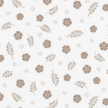 Feathers And Flora - Small Floral Ivory Yardage
