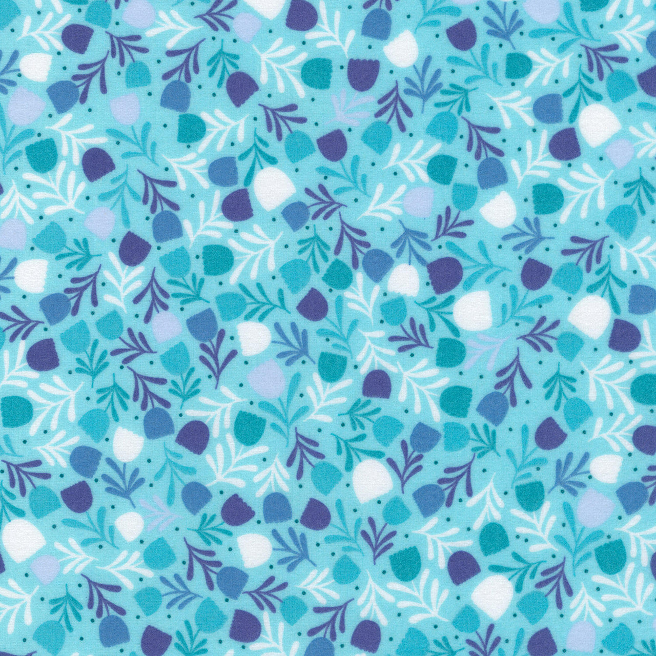 Gentle Night Flannel - Florals Aqua Yardage