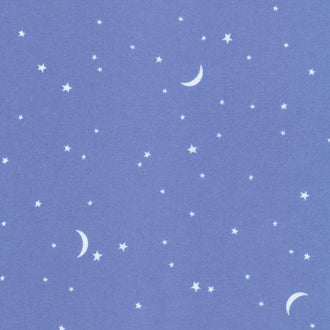 Gentle Night Flannel - Moon & Stars Blue Yardage