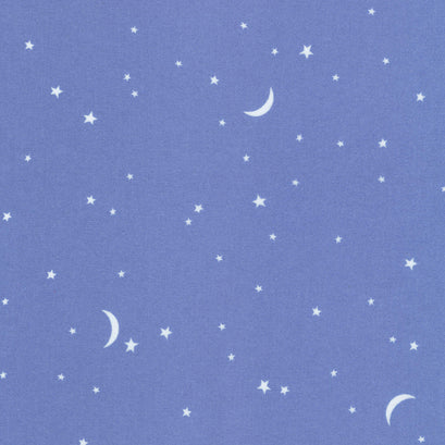 Gentle Night Flannel - Moon & Stars Blue Yardage