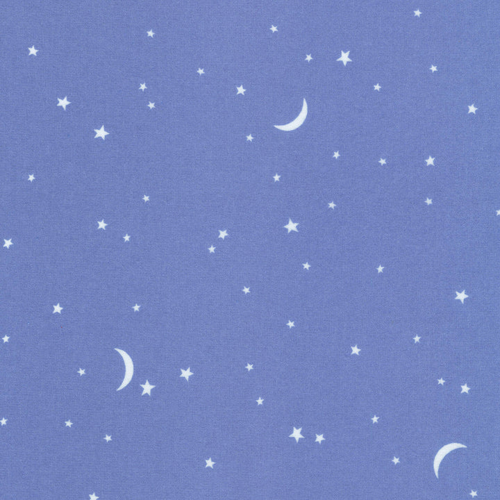 Gentle Night Flannel - Moon & Stars Blue Yardage