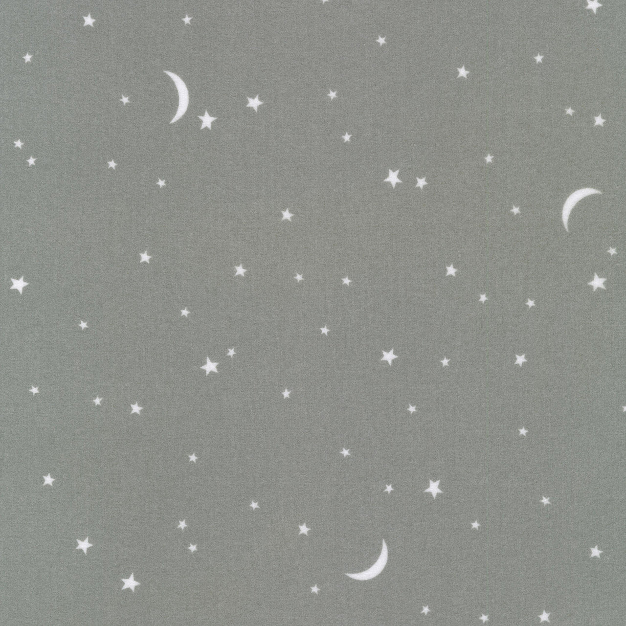 Gentle Night Flannel - Moon & Stars Charcoal Yardage