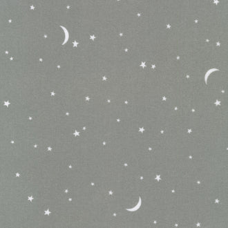 Gentle Night Flannel - Moon & Stars Charcoal Yardage