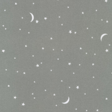 Gentle Night Flannel - Moon & Stars Charcoal Yardage