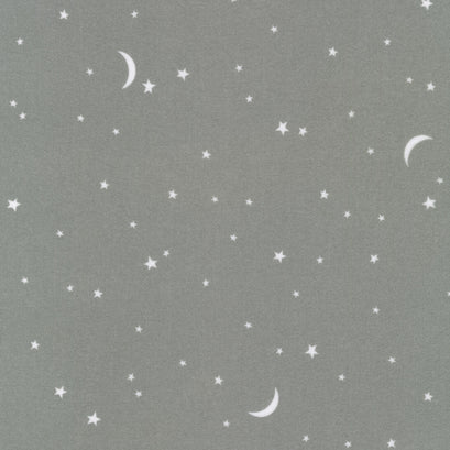 Gentle Night Flannel - Moon & Stars Charcoal Yardage