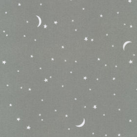 Gentle Night Flannel - Moon & Stars Charcoal Yardage