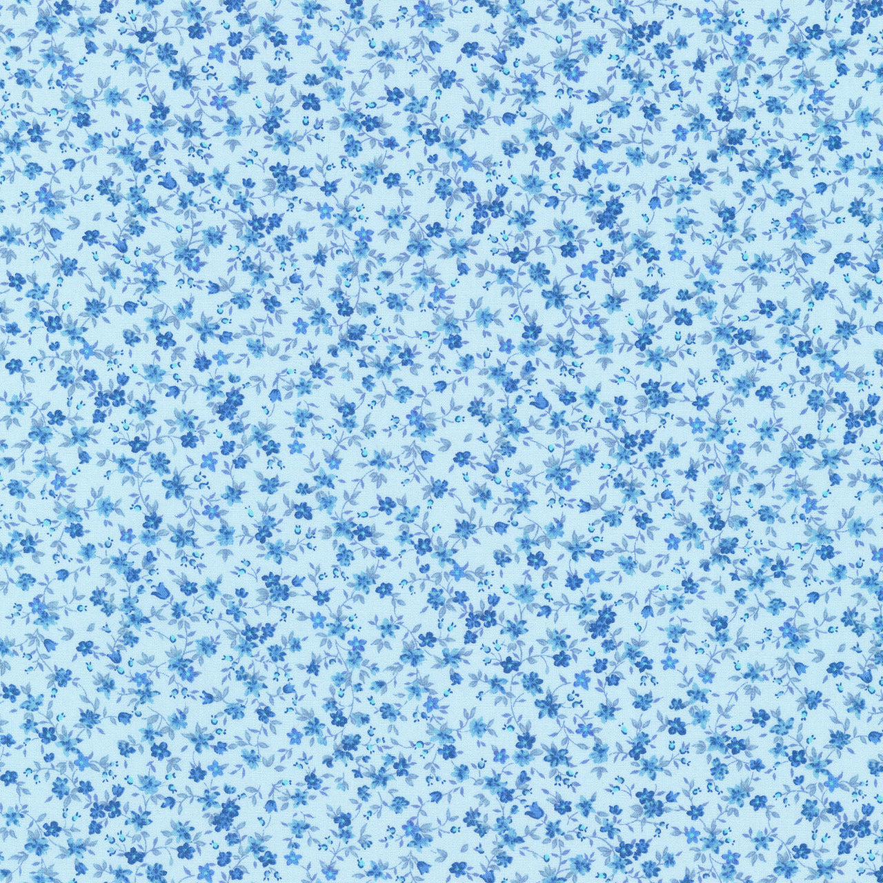 Garden Blues - Petite Floral Sky Yardage